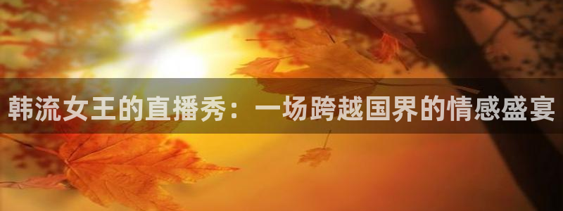 玩球直播官网下载：韩流女王的直播秀：一场跨越国界的情感盛宴